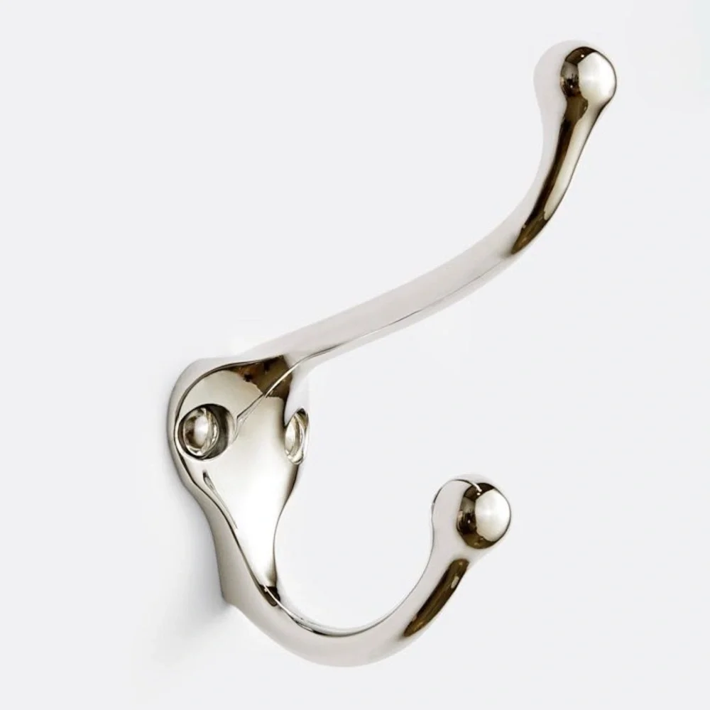 NWT Rejuvenation Vernon Classic Double Coat Hook Polished Nickel